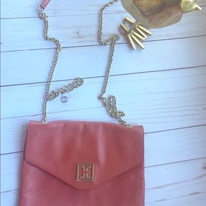 Crossbody leather coral bag made in Italy